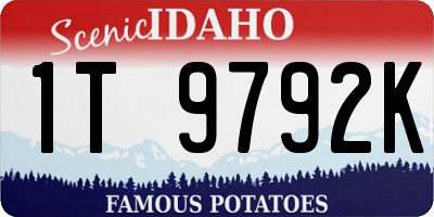ID license plate 1T9792K