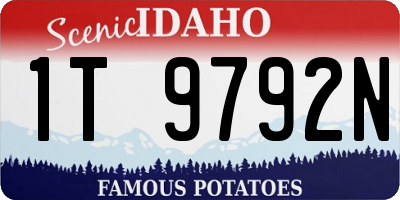 ID license plate 1T9792N