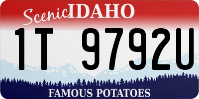 ID license plate 1T9792U