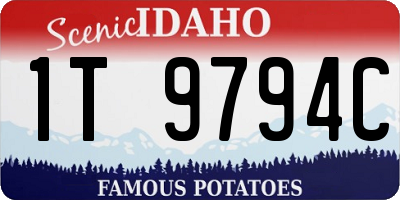 ID license plate 1T9794C