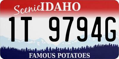 ID license plate 1T9794G