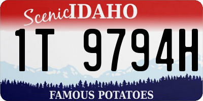 ID license plate 1T9794H