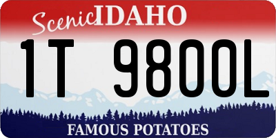 ID license plate 1T9800L