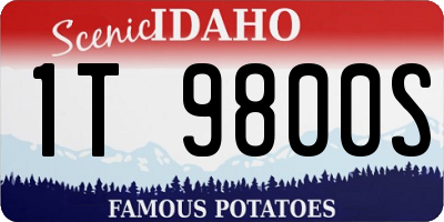 ID license plate 1T9800S