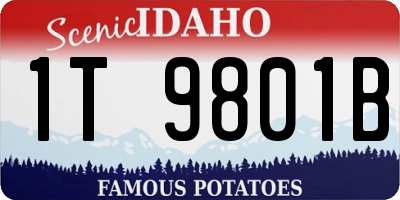 ID license plate 1T9801B