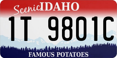 ID license plate 1T9801C