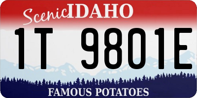 ID license plate 1T9801E