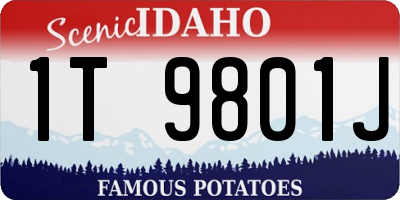 ID license plate 1T9801J