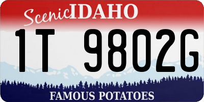ID license plate 1T9802G