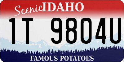 ID license plate 1T9804U