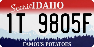 ID license plate 1T9805F