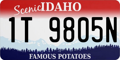 ID license plate 1T9805N