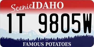ID license plate 1T9805W