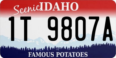 ID license plate 1T9807A