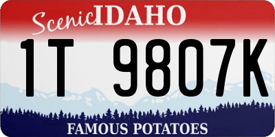 ID license plate 1T9807K