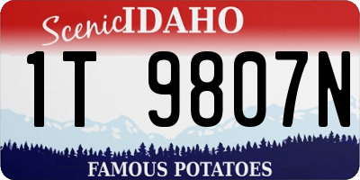 ID license plate 1T9807N