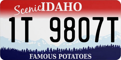ID license plate 1T9807T