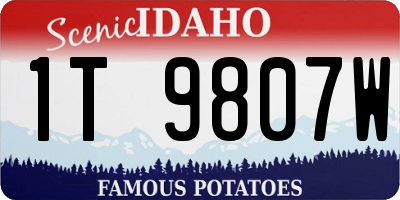 ID license plate 1T9807W