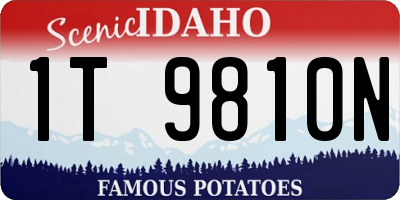 ID license plate 1T9810N