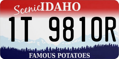 ID license plate 1T9810R