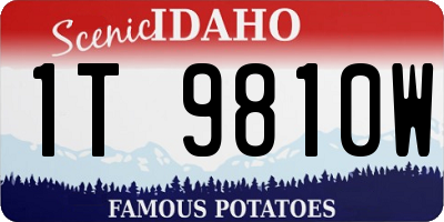 ID license plate 1T9810W