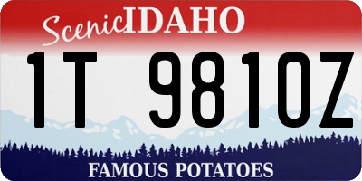 ID license plate 1T9810Z