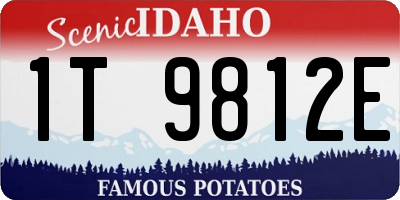 ID license plate 1T9812E