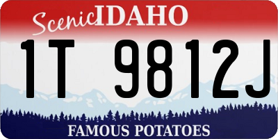 ID license plate 1T9812J