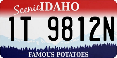 ID license plate 1T9812N