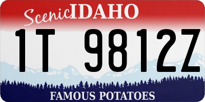 ID license plate 1T9812Z