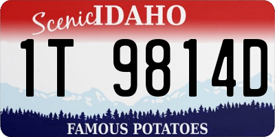 ID license plate 1T9814D