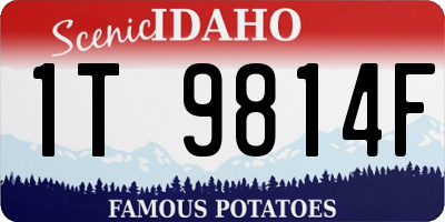 ID license plate 1T9814F