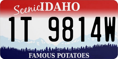 ID license plate 1T9814W