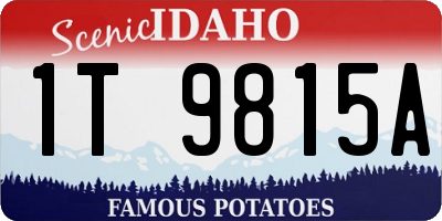 ID license plate 1T9815A