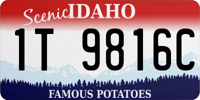 ID license plate 1T9816C
