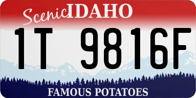 ID license plate 1T9816F