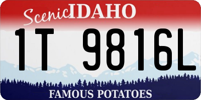 ID license plate 1T9816L