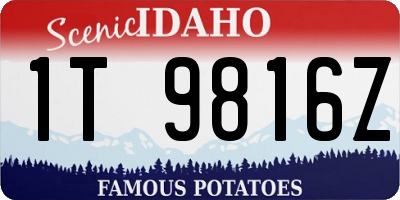 ID license plate 1T9816Z