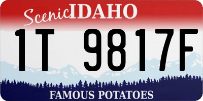 ID license plate 1T9817F