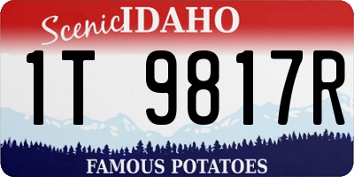 ID license plate 1T9817R