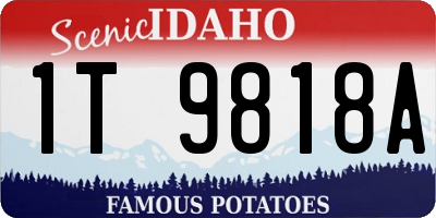 ID license plate 1T9818A