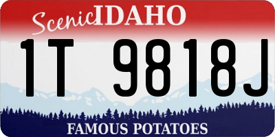 ID license plate 1T9818J