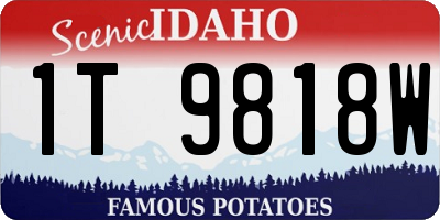 ID license plate 1T9818W