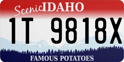 ID license plate 1T9818X