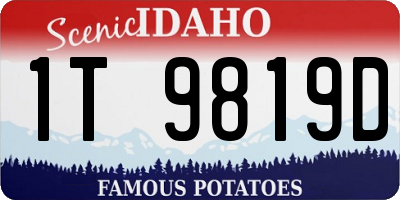 ID license plate 1T9819D