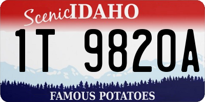 ID license plate 1T9820A