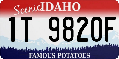 ID license plate 1T9820F
