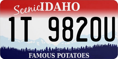 ID license plate 1T9820U