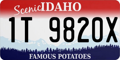 ID license plate 1T9820X