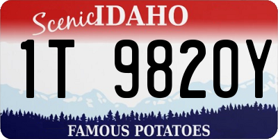ID license plate 1T9820Y